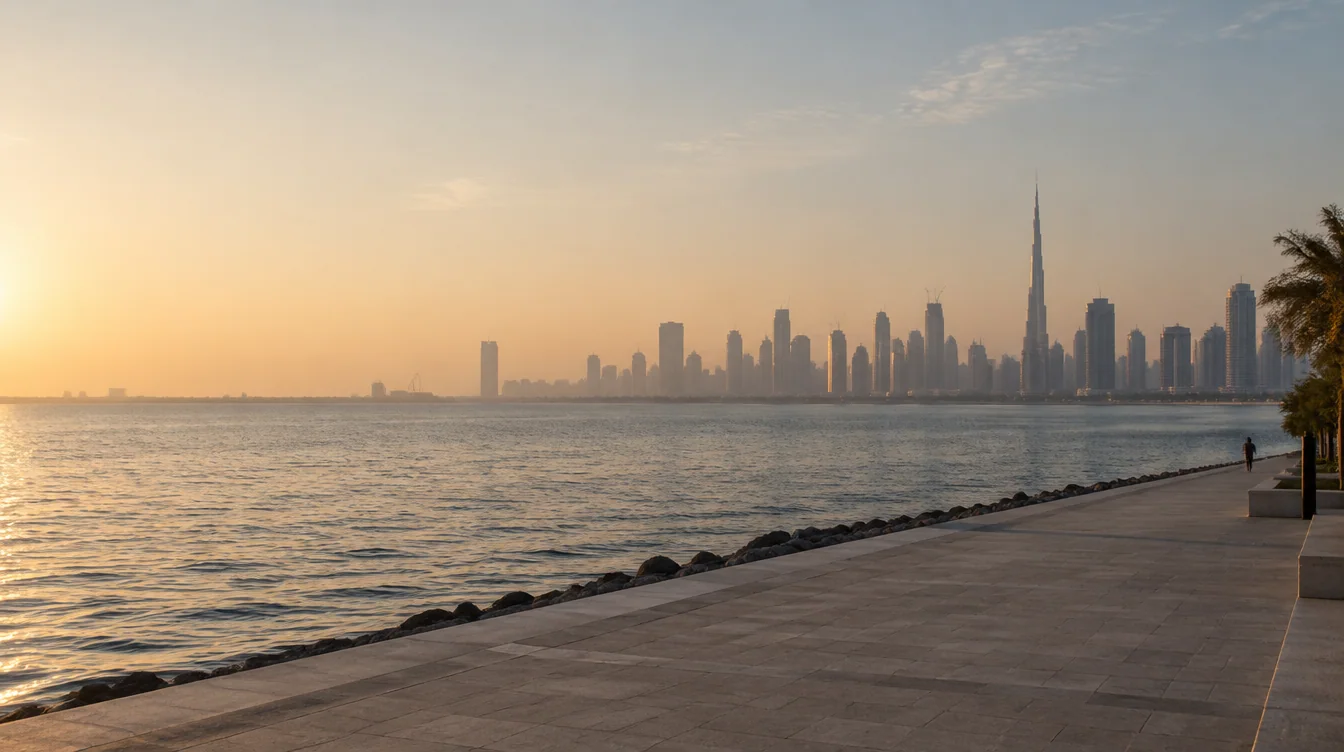 Vue d’ambiance du front de mer de Dubaï